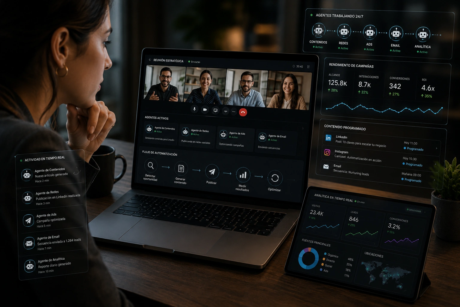 Automatización de marketing con agentes de inteligencia artificial y canales digitales